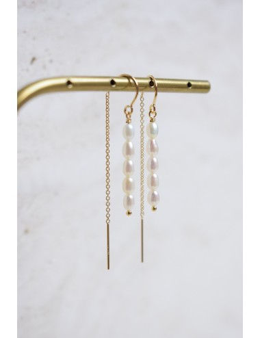 Boucles d'oreilles de mariage avec des perles d'eau douce