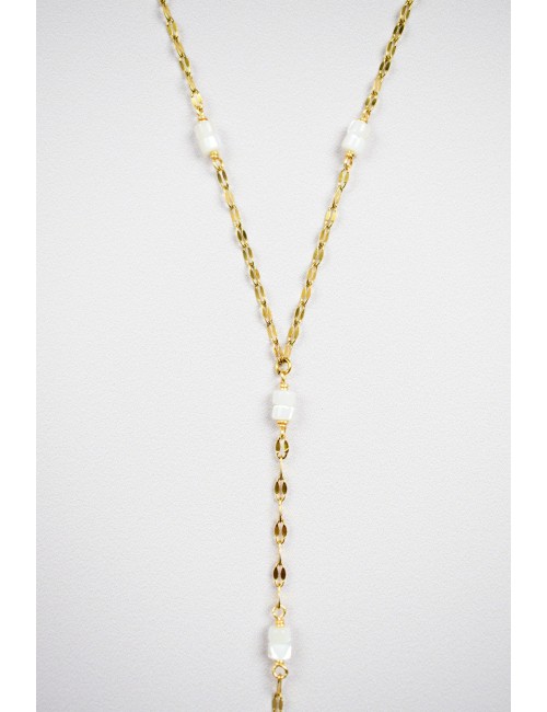 Collier de mariage Séverine au style minimaliste en nacre