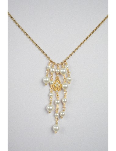 Collier mariage chute de perles nacrées Promesse