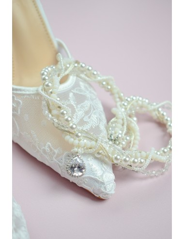 Collier de mariage audacieux en perles nacrées et transparentes Dahlia