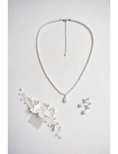 Peigne à cheveux pour la mariée Louison avec des branches de perles