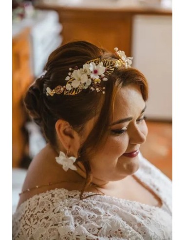 Couronne de mariage Marcia - une pièce audacieuse très perlée