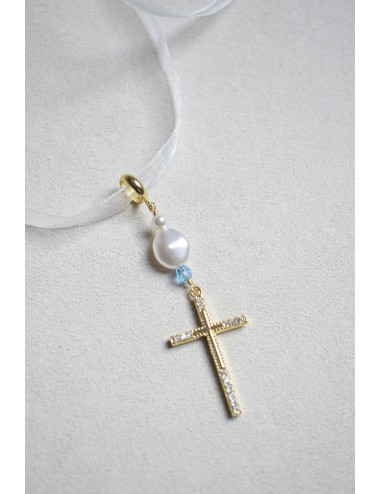 Bijou de bouquet Croix Catholique pour mariée