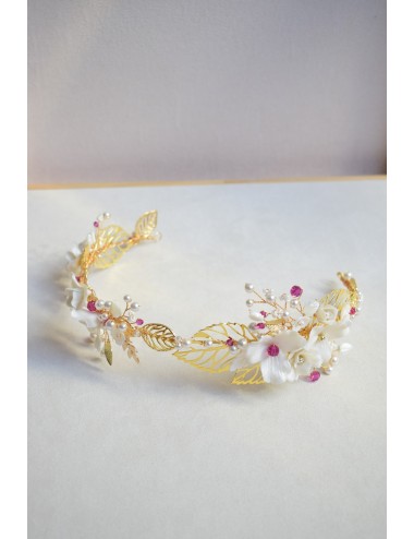 Couronne de mariage Marcia - une pièce audacieuse très perlée