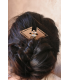 Peigne à cheveux art déco en triangles pour la mariée, modèle Faustine, avec deux cristaux Swarovski.