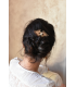 Peigne à cheveux art déco en triangles pour la mariée, modèle Faustine, avec deux cristaux Swarovski.