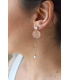 Boucles d'oreilles pour la mariée rose gold, boucles d'oreilles pendantes de mariage. Réalisées en perles de cristal.