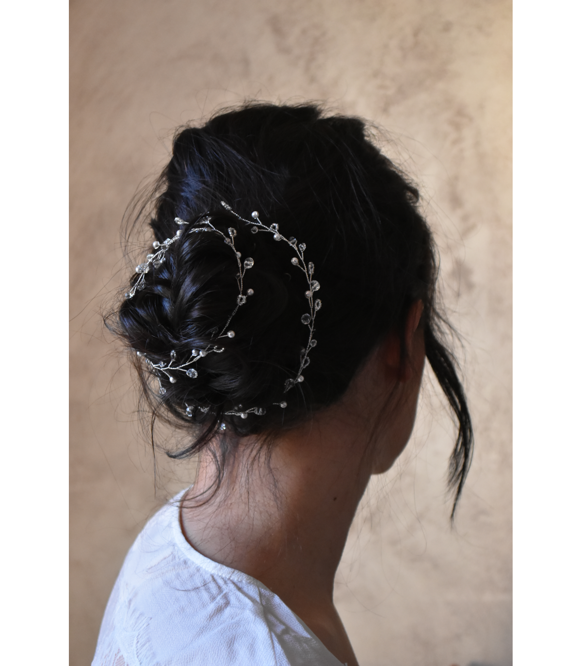 Accessoire cheveux mariage fil à cheveux pour tresser dans le chignon de la mariée