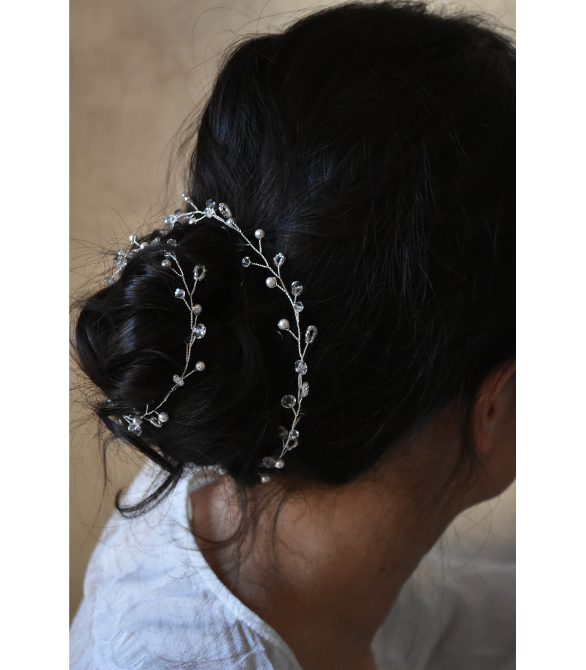 Accessoire cheveux mariage fil à cheveux pour tresser dans le chignon de la mariée