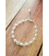Bracelet de mariée en perles blanches et transparentes rétro vintage classique