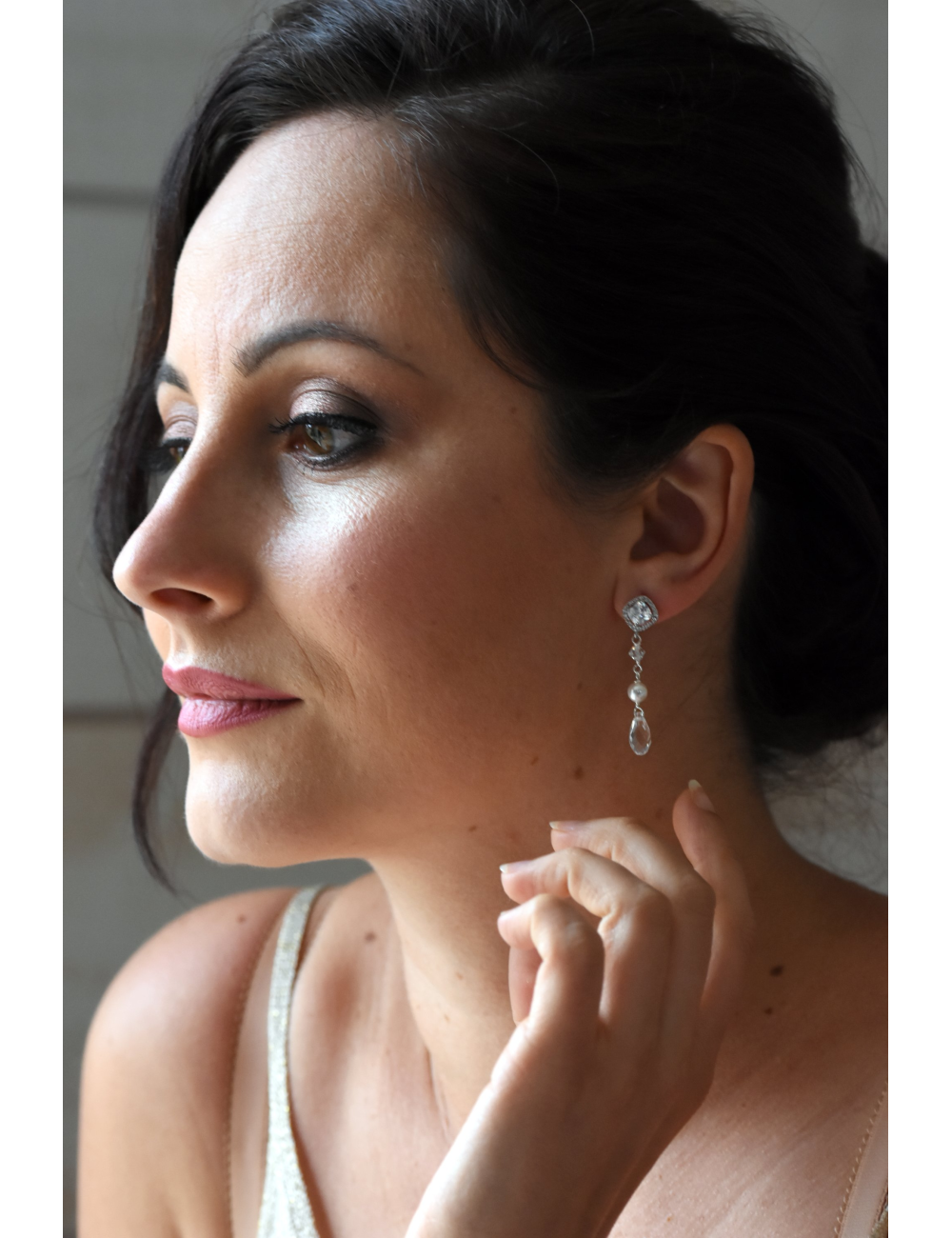 Boucles D'oreilles Pendantes Géométriques En Résine - Style Bohème Vintage, Coloris Laiteux (lot De 1 Paire)