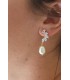 Boucles d'oreilles Camille avec strass en forme de lune et perle