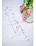 Collier de dos simple pour robe de mariée dos nu avec perles et cristaux minimalistes