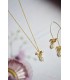 Collier de mariée Sylvia avec fleur orchidée dorée et perle nacrée