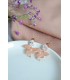 Boucles d'oreilles Alice pour la mariée avec fleur d'orchidée argentée et strass