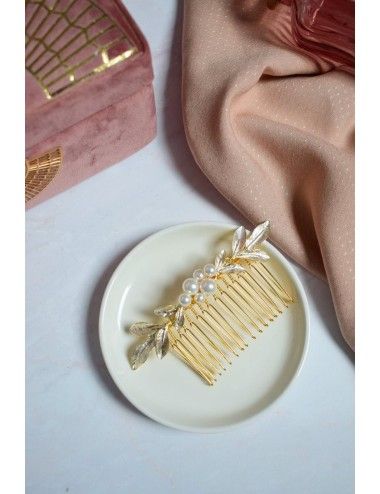 Peigne pour la mariée avec des feuilles pour le chignon modèle Corolle