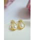 Boucles d'oreilles de mariée non pendantes modèle Reine en forme de goutte avec petites perles