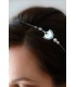 Headband mariage Valse avec éventail, perles et cristaux swarovski