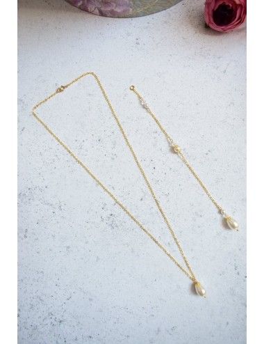 Collier de dos Emma avec chainette pour la mariée en robe dos nu