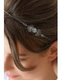 Bijou de cheveux Luna avec étoiles dorées et perles à porter en headband bohême