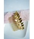Peigne de mariage Siam avec une grande feuille dorée perlée style boheme chic