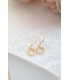 Boucles d'oreilles Cercle d'or pour la mariée minimaliste avec petits strass