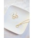 Boucles d'oreilles Cercle d'or pour la mariée minimaliste avec petits strass