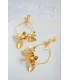 Boucles d'oreilles pour la mariée modèle Elisabeth avec perles, fleurs, feuilles boheme