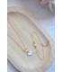 Bracelet en acier inoxydable avec perles blanches et dorées