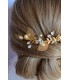 Bijou de tête Feuillage de style boheme chic avec feuilles, strass et perles pour la mariée moderne