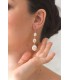 Boucles d'oreilles mariée glamour avec une cascade de perles nacrées irrégulières, modèle Cocktail.