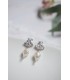 Boucles d'oreilles Claudia, avec perles nacrées et en cristal sur une belle puce en zirconium, chic et glamour.