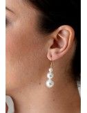 Boucles d'oreilles mariage glamour chic avec perles nacrées en dégradé