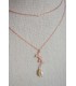 Collier pour robe dos nu 2 rangs doré rose avec des motifs brindilles strass et perles
