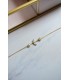 Bracelet pour la mariée Cassandre, zircon et perles nacrées sur fine chainette.