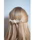 bijou de cheveux pour mariage avec des feuilles et fleurs argentées et des strass