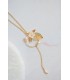 collier de mariage lola framboise romantique avec fleur de nacre et cercle doré