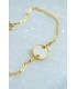 bracelet de mariage simple avec perle de nacre et chaine dorée
