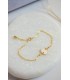 bracelet de mariée avec perle plate en nacre et chaine dorée minimaliste