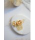 broche de cheveux avec fleurs et feuilles dorées mariage champetre