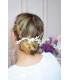 broche à cheveux avec des fleurs de porcelaine froide et des perles, ainsi que de jolies feuilles