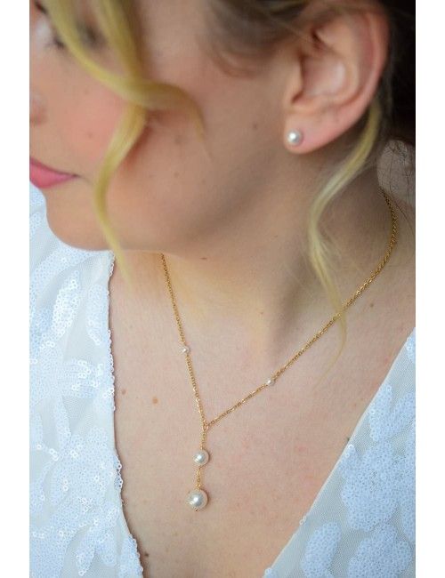 Collier de mariage modèle Constance, en forme de Y