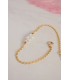 bijoux mariage bracelet fin avec des perles de cristal et chaine dorée