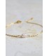bracelet fin avec chaine dorée en acier et perle nacrée