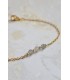 bracelet minimaliste doré chaine acier inoxydable et perles de labradorite