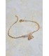 bracelet lotus et perles de quartz rose