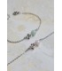 bracelets en acier inoxydable avec fleurs et pierres naturelles de kunzite et amazonite