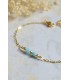 bracelet minimaliste en perles d'amazonite et chaine acier inoxydable