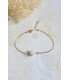bracelet en acier inoxydable avec une pierre de lune blanche