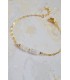 bracelet doré en acier avec des perles de pierre de lune